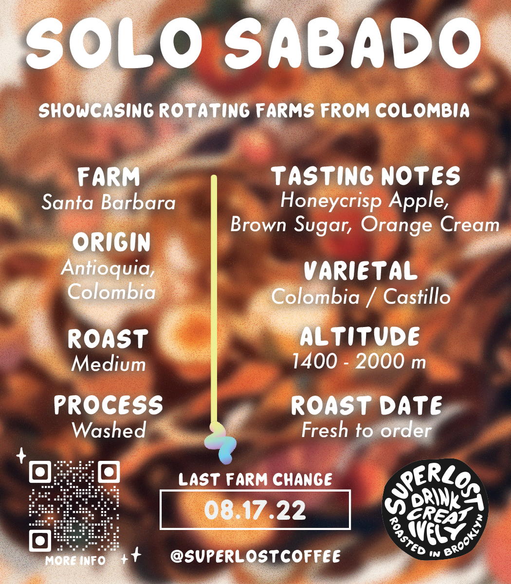 Single Farm Colombian Coffee - Medium Roast - Bulk Savings Sizes - Solo Sabado