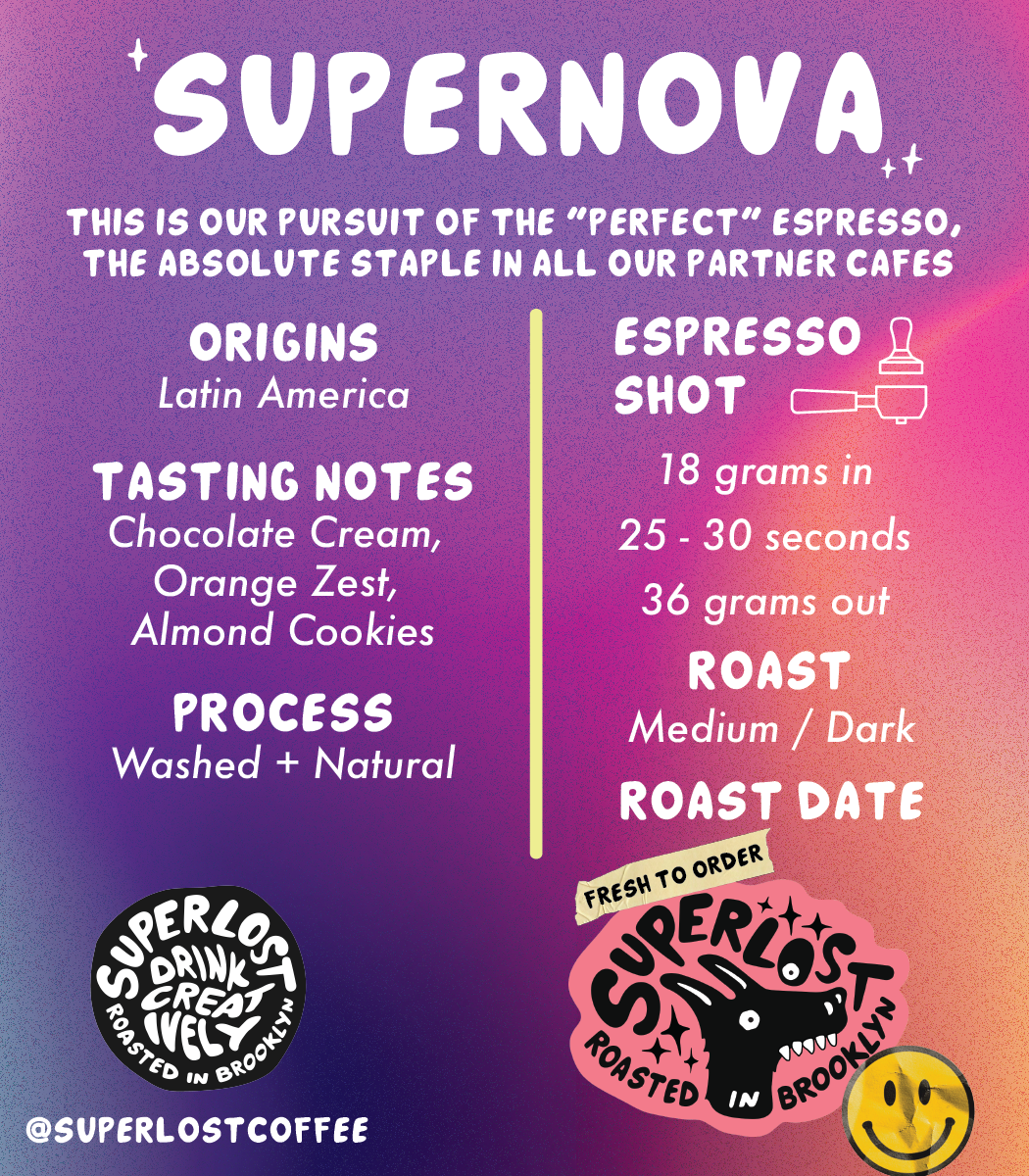 Latin American Espresso Blend - Dark Roast - Freshly Roasted Coffee - Various Sizes Available - Supernova Espresso