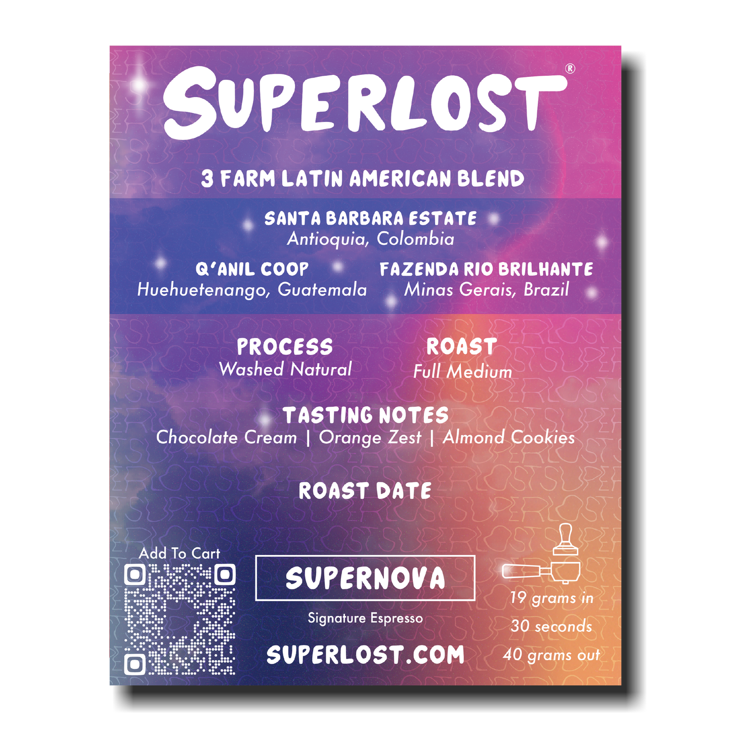Supernova Espresso - Latin American Espresso Beans | Medium Dark Roasted Coffee | Roasted in Brooklyn