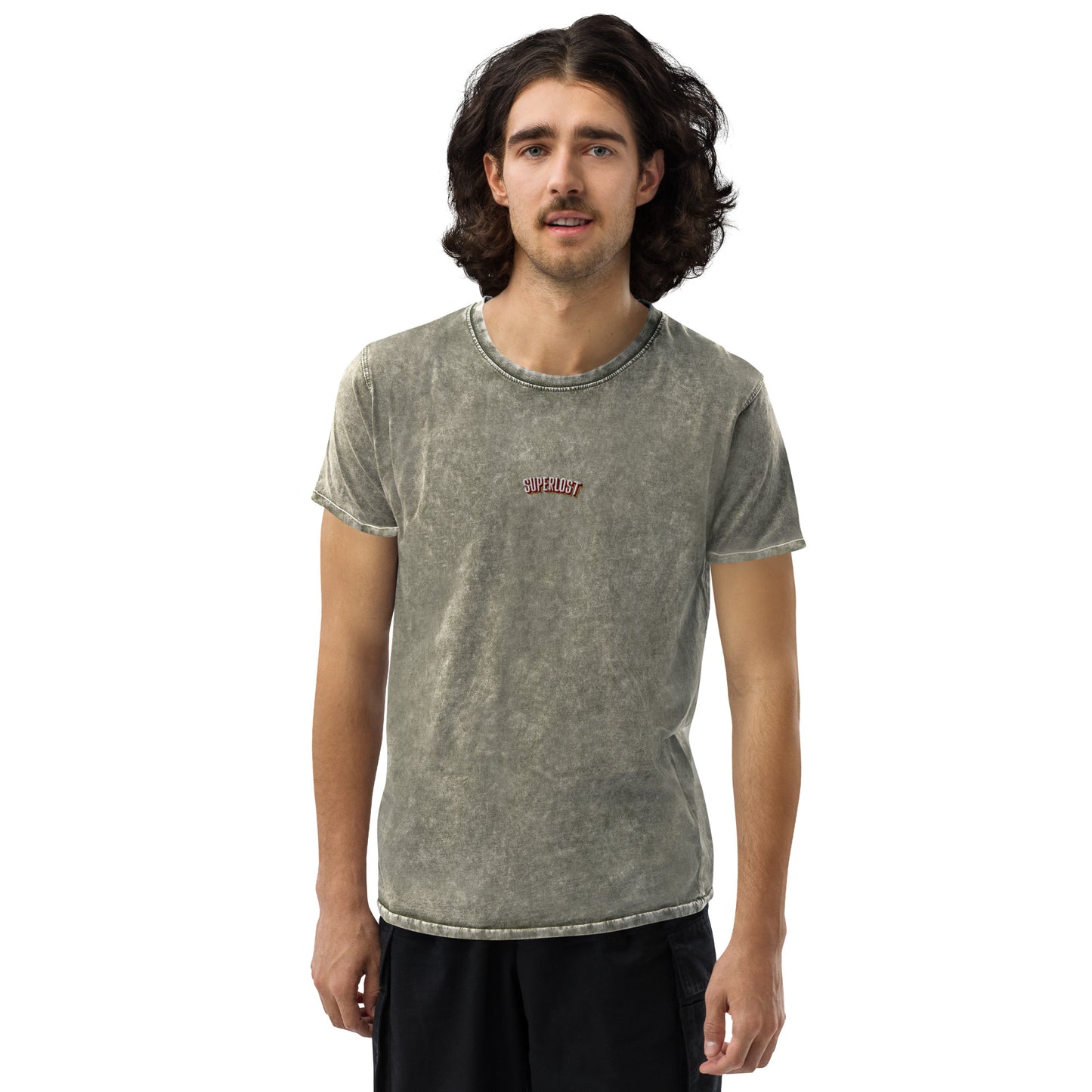 Embroidered Denim T-Shirt