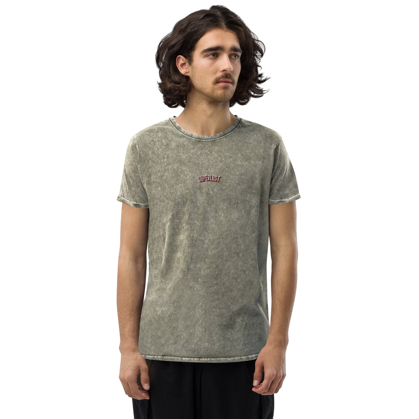 Embroidered Denim T-Shirt
