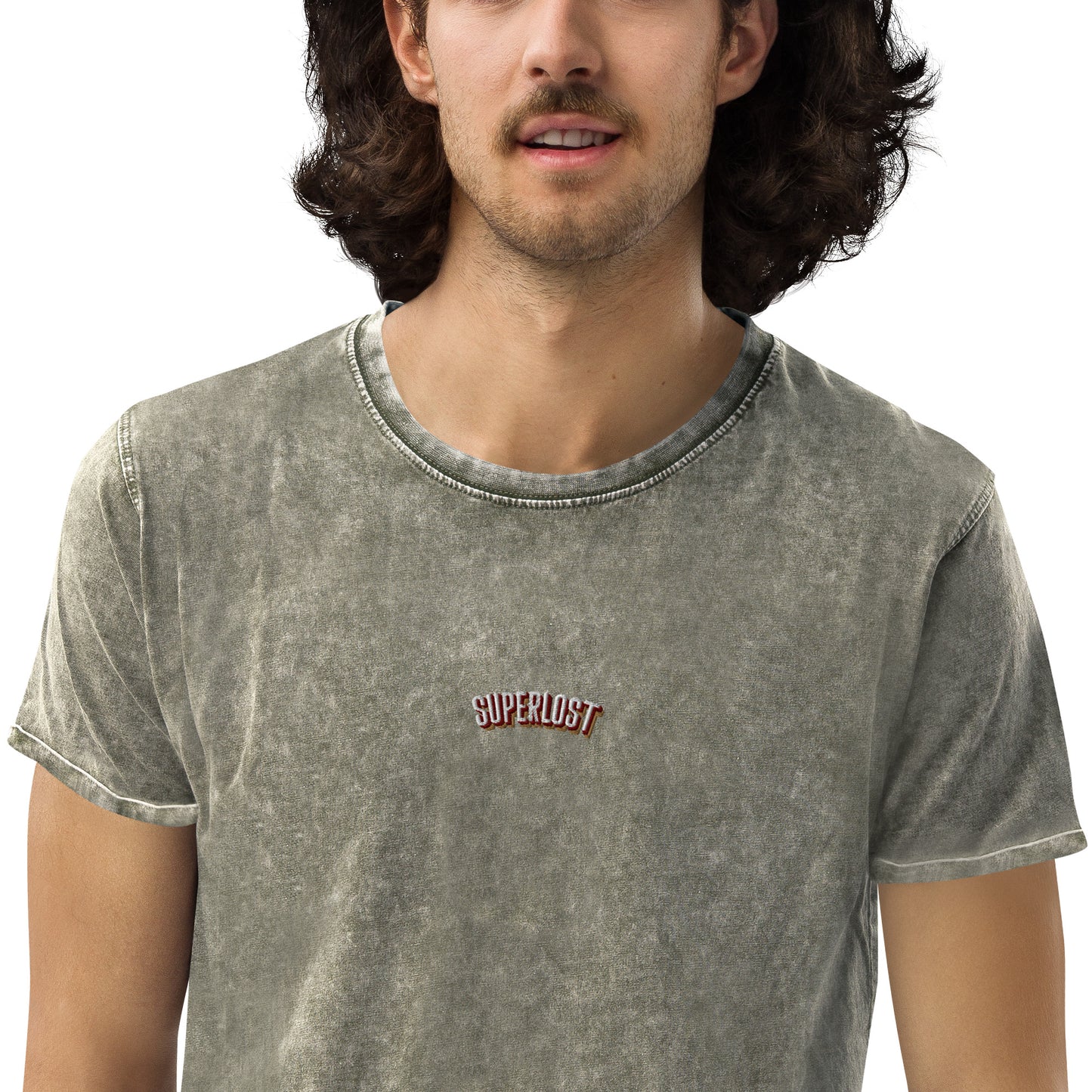 Embroidered Denim T-Shirt