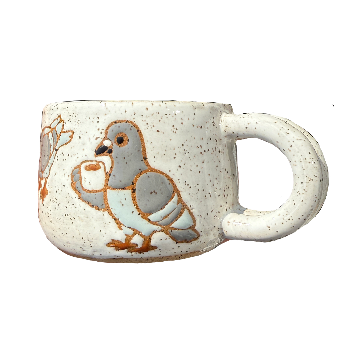 10 oz Handmade Ceramic Pigeon Mug